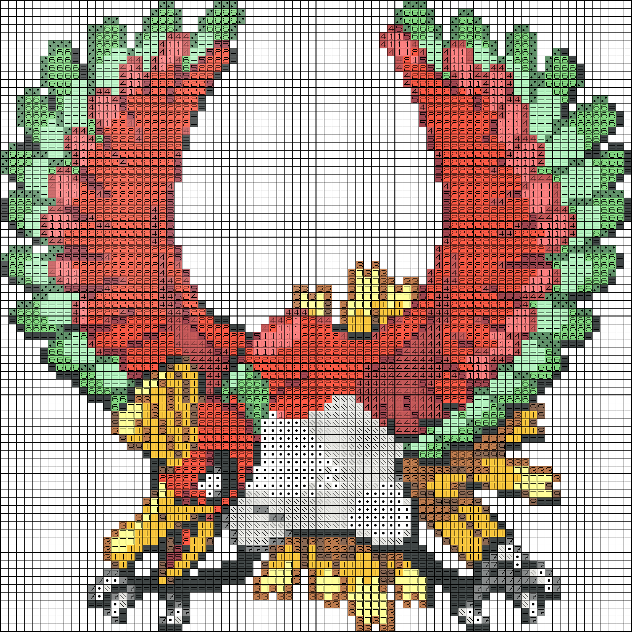 Ho-Oh Pixel Art Pattern  Pixel art pokemon, Pixel art pattern, Pokemon  cross stitch